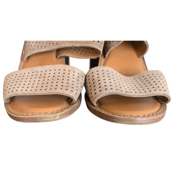 FRANCO SARTO Taupe Brown Delores Laser-Cut Women's Heeled Sandals Size 8.5M - Picture 3 of 9